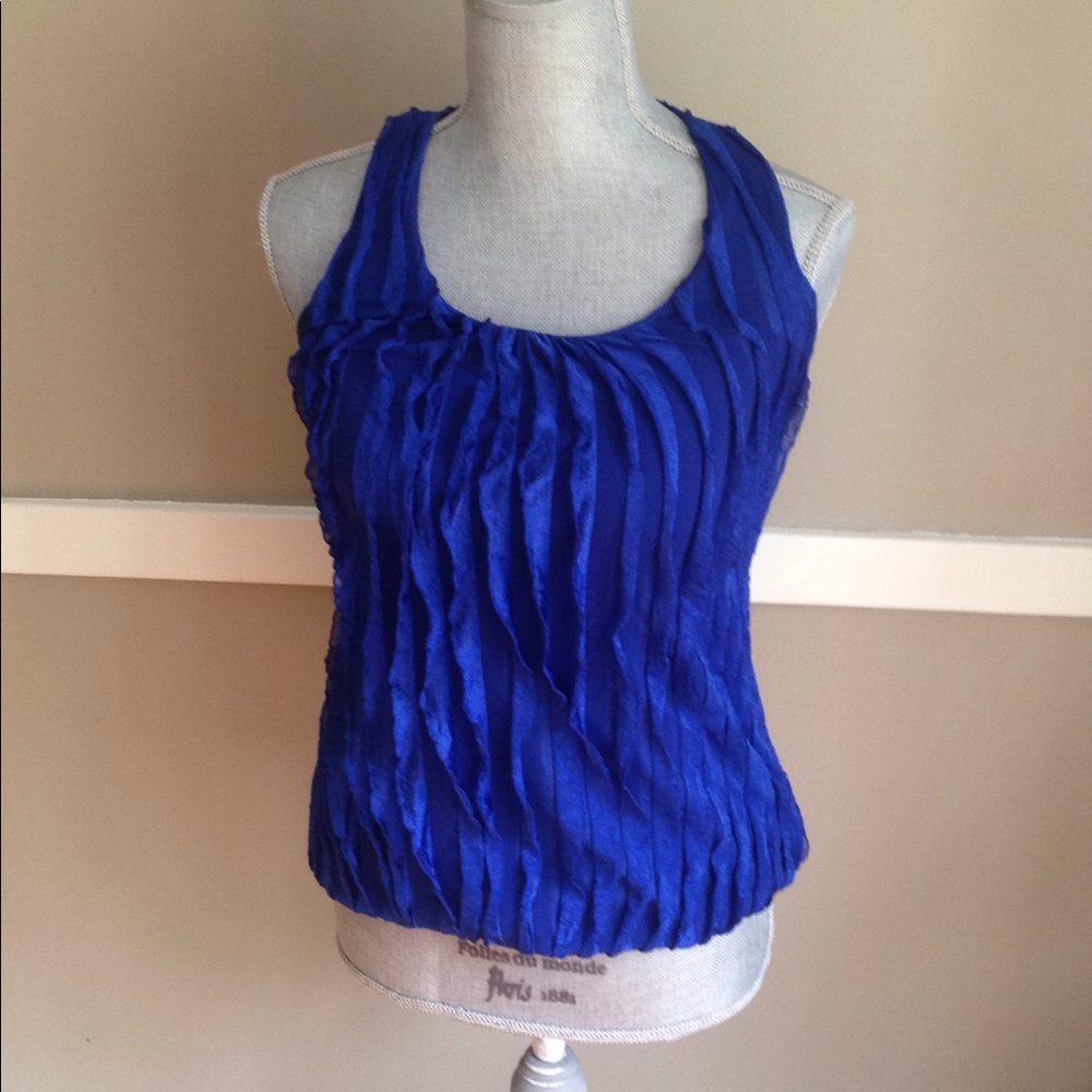 Blue ruffle tank. NWT.